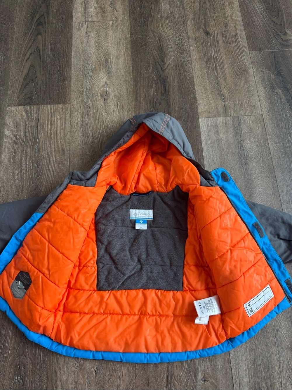 Columbia Gray, Bright Orange and Blue Winter Coat and Snow Suit Set Size 24 Mo - Picture 6 of 15